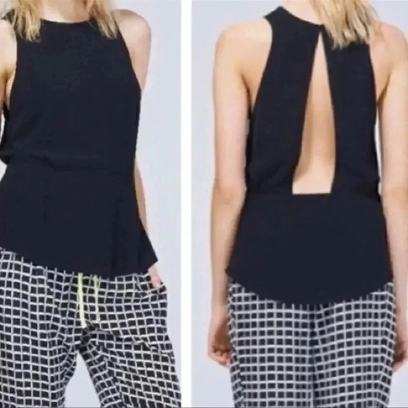 Wilfred Aritzia Size 2 Two Filles Blouse Sleeveless Coral Orange Cut Out Back - Picture 3 of 7